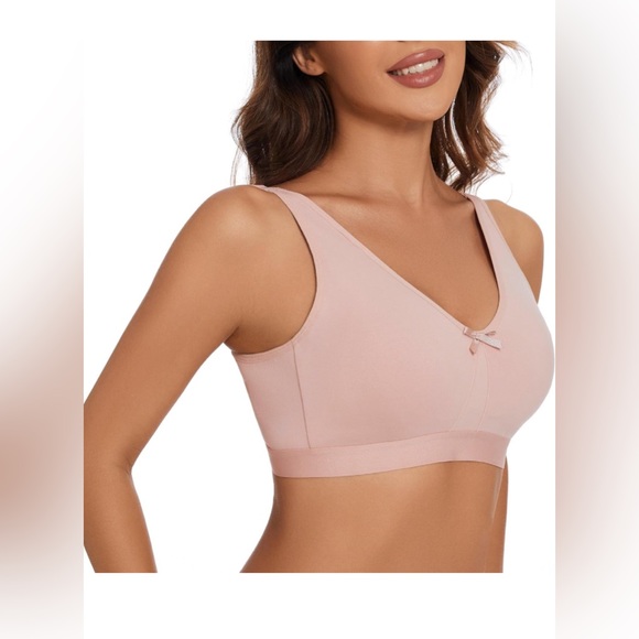 sheroine Cotton Wirefree Plus Size Unlined Bra Full Coverage Non-Padded Bras - Picture 1 of 7